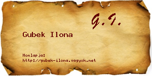 Gubek Ilona névjegykártya